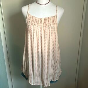 Kaitlyn Sleeveless Abstract Striped Flowy Boho Guaze Summer Tank Top